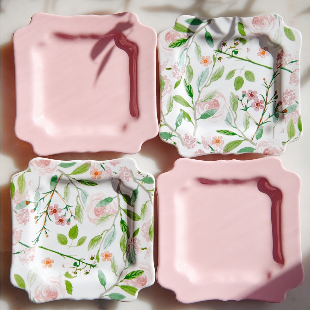 Sweet Laurel 6” Floral Dessert Plates - Set of 4